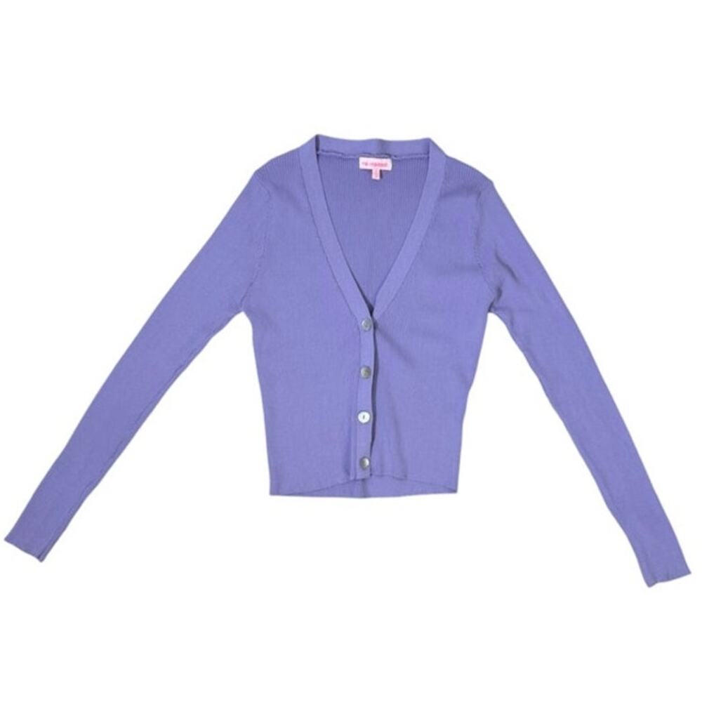 re:named Ribbed Sweater Button Front Cardigan V-Neck Long Sleeve Size Small - Picture 3 of 9